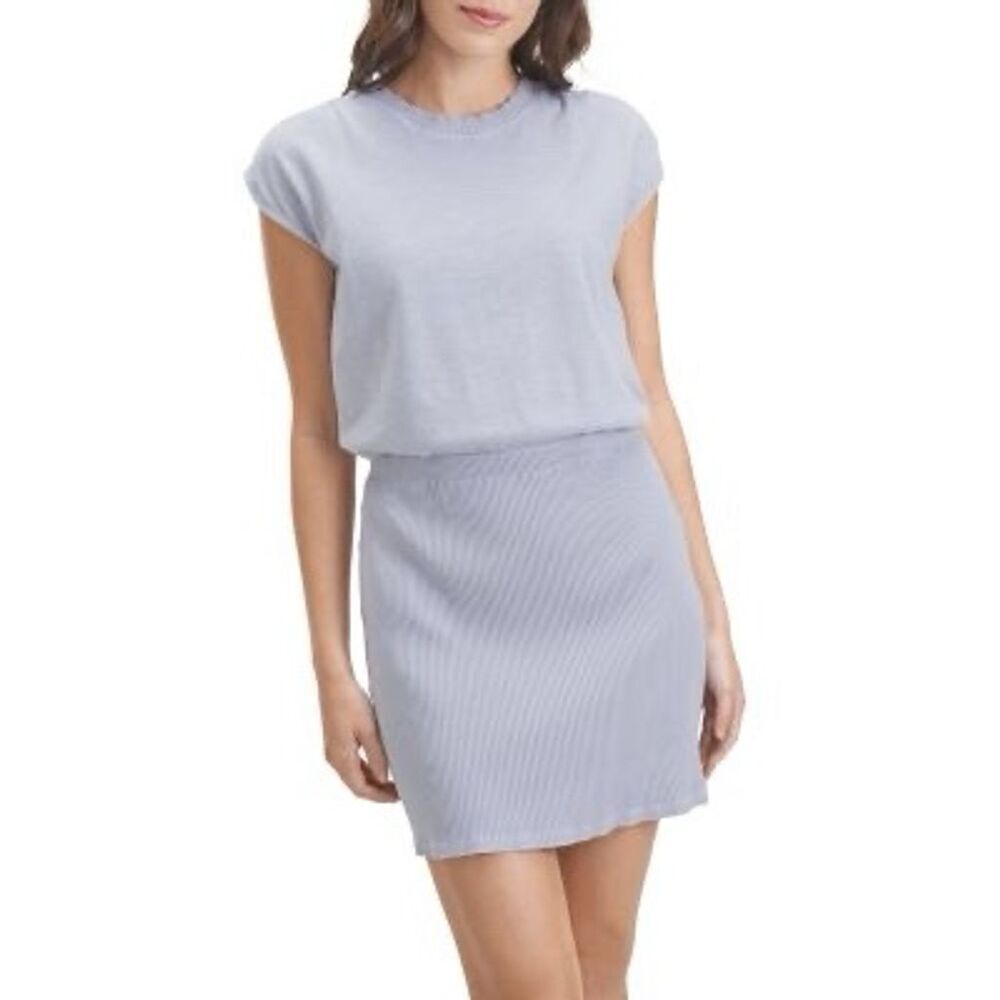NWT Bloomingdale Splendid Women's Short Sleeve Purple‎ T-Shirt Dress Sz L Casual